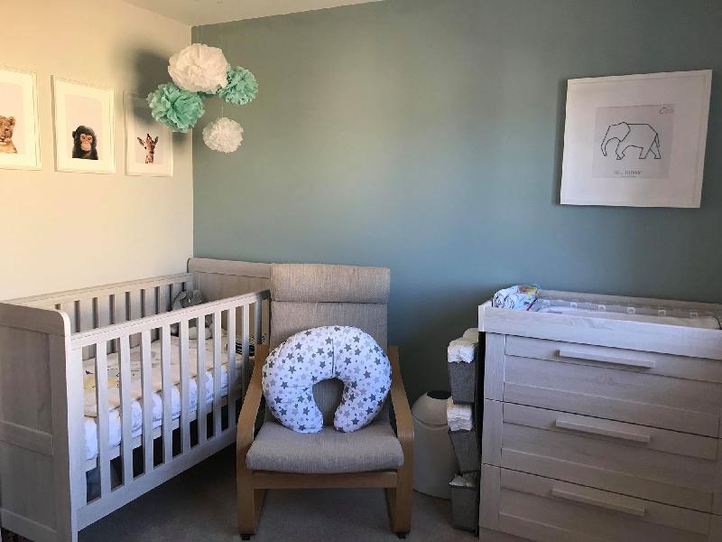 Atlas Cot Bed 3 Piece Nursery Furniture Set - Nimbus White