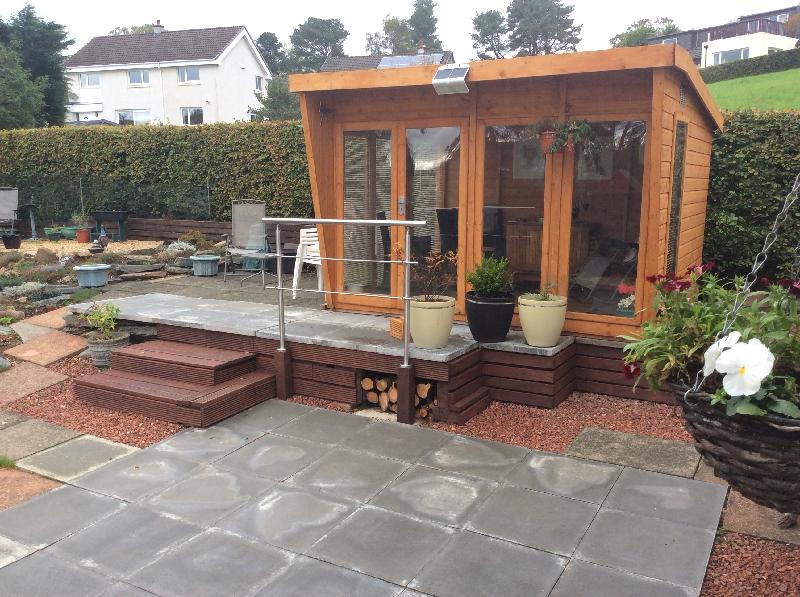 8 x 8 Pent Summerhouse, Toughened Glass, Shiplap