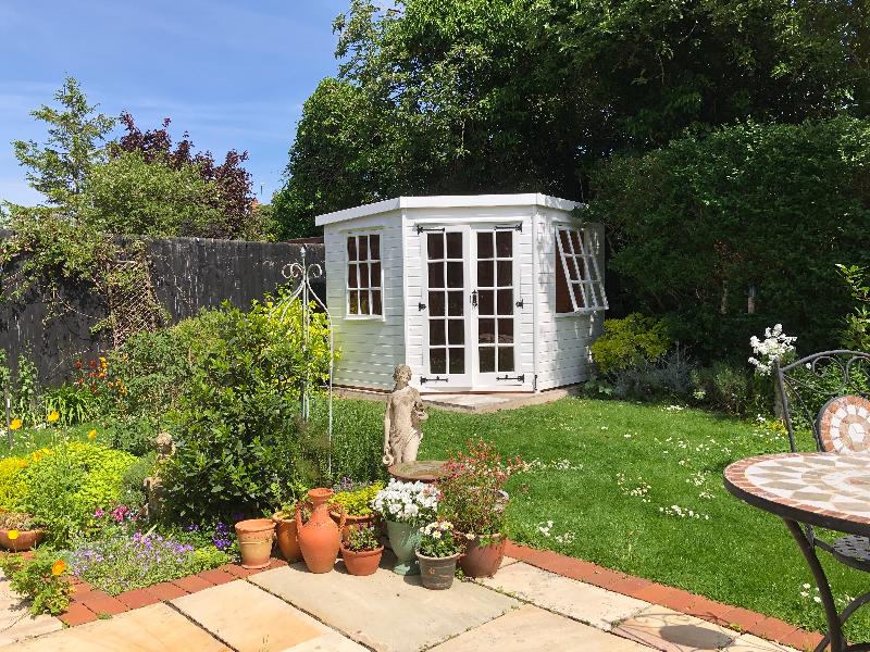 8 x 8 Pent Summerhouse, Toughened Glass, Shiplap