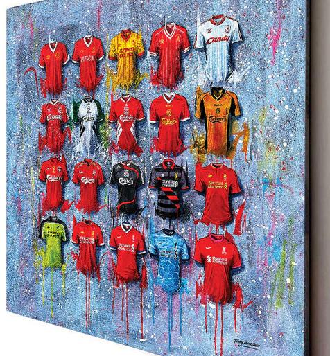 Liverpool Football Shirts Art - An Anfield Collection Print or Canvas | Terry Kneeshaw 20 x 20 Inch Canvas Print