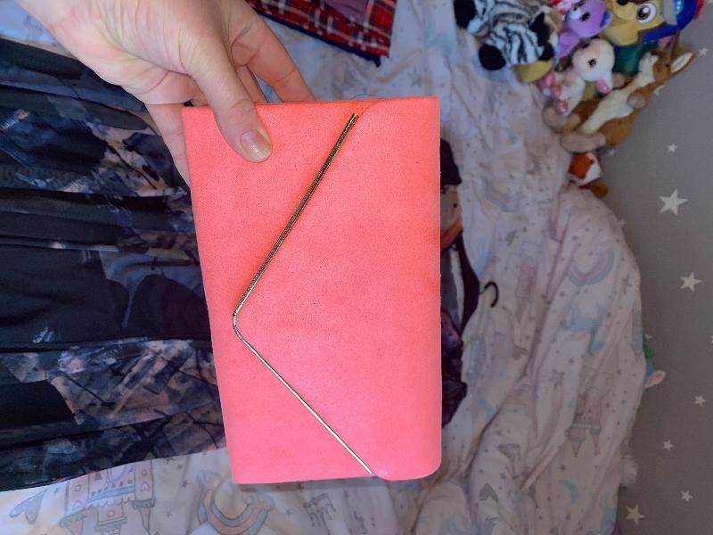 Neon Fuchsia Envelope Style Box Clutch Bag