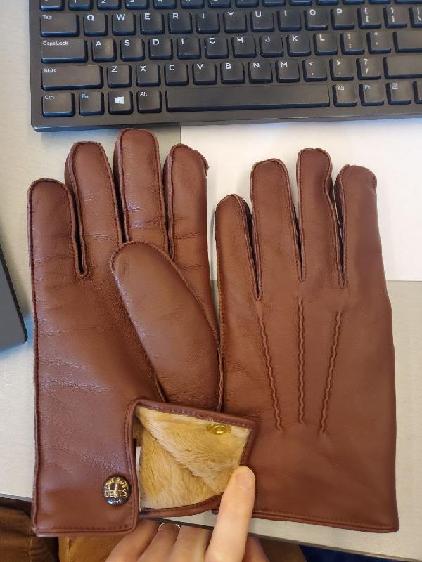 Men's Fur Lined Leather Gloves