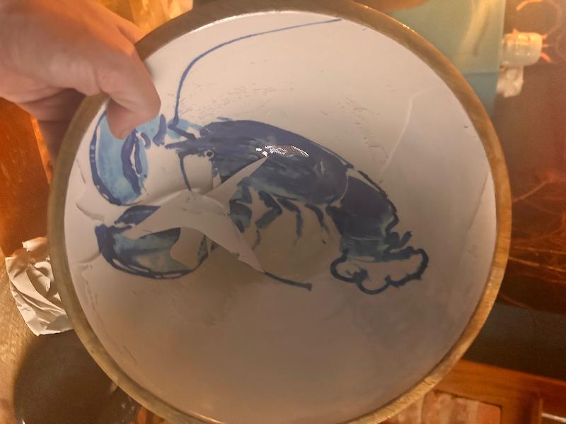 Damaged lobster bowl