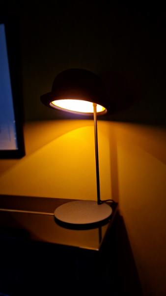 Lovely bowler hat lamp