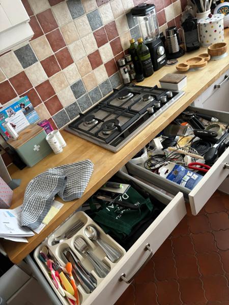 A transformed cutlery drawer!