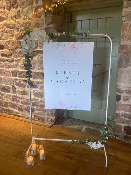 Personalised Welcome Sign - Blush Florals Design