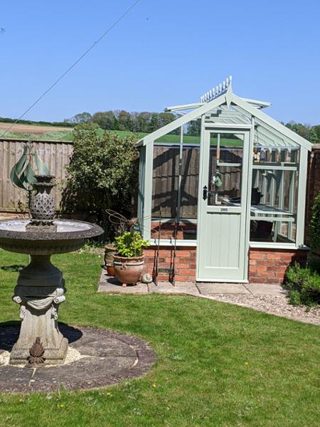 2 x 6 Aluminium Lean To Greenhouse, Toughened Glass, Green Finish With Bar Capping