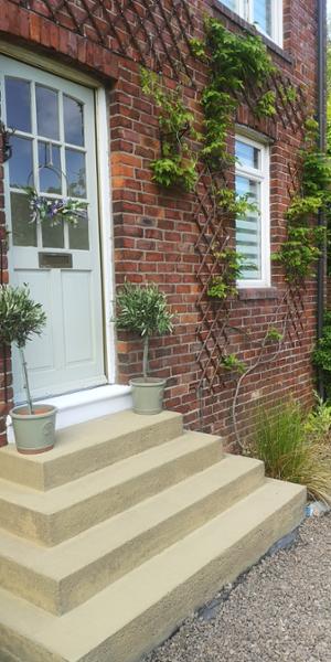 Patio stain concrete steps