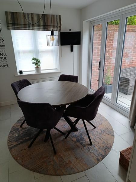 Madrid Dining Table Round Extending 1200mm - 1600mm Grey