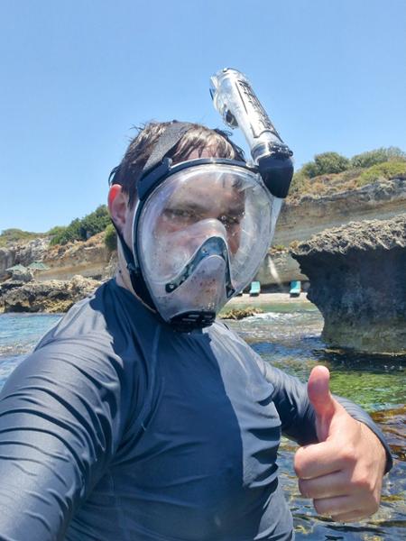 Cressi Duke Full Face Snorkelling Mask - M/L - Clear/Black