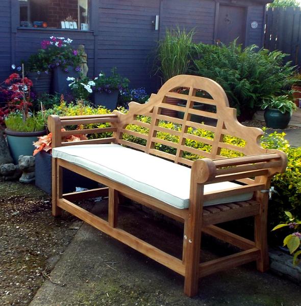 Lutyens Teak Garden Bench 3 Seater 1.5m