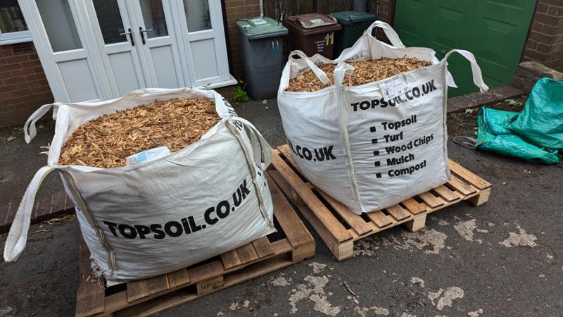 2 x Wood Chip Bulk Bags only £70 each - wood chippings suitable for chicken runs, paths and mulching