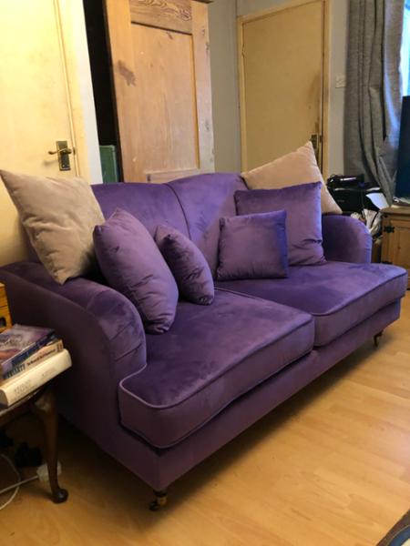 Velvet Purple 2 Seater Ashton Sofa