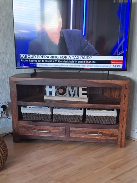 Cuban Corner TV Cabinet Rosewood