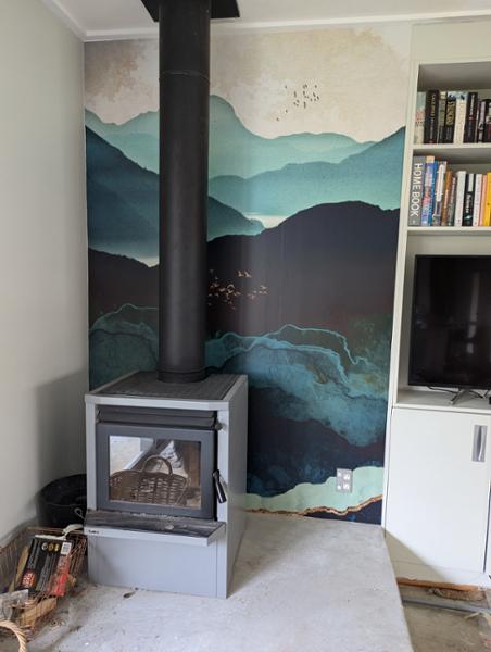 Indigo Mountains - 144 x 190cm Deluxe 'Paste the Wall' Mural