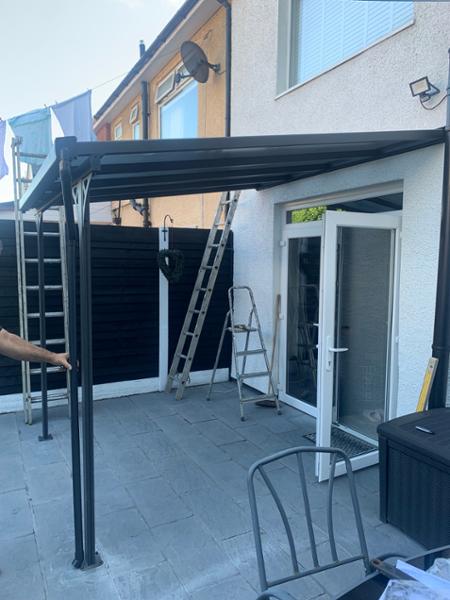 10 x 14 Pent Wooden Gazebo, 45mm Logs, EPDM Rubber Roof