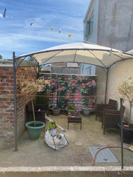 8 x 7 (2.6x2.3m) Wooden Gazebo With Floor and Fully Boarded Sides