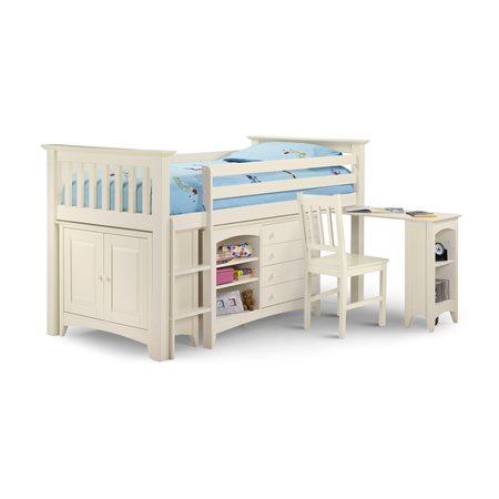 Julian Bowen Cameo Sleep Station Kids Cabin Bed In Stone White